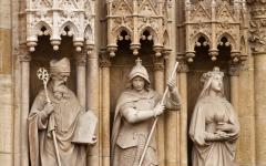 Statues of Saints on Zagreb cathedral, Croatia. 