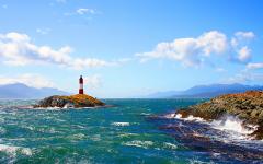 Lighthouse in the Beagle Channel of Ushuaia.