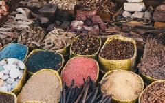 Traditional spice bazaar in Egypt.