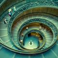 Spiral staircase in the Vatican Museum, Italy.