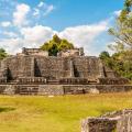 Wide view of ruins Xunantunich Belize.