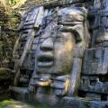 Th mask temple in Maya city Lamanai.