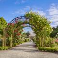 View of the conservatory from Hagley Park in Christchurch.