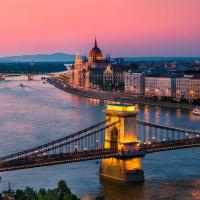 Panorama of bridge in Budapest, Hungary
