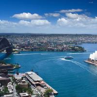 australia sydney opera house and the harbor waterfront buildings